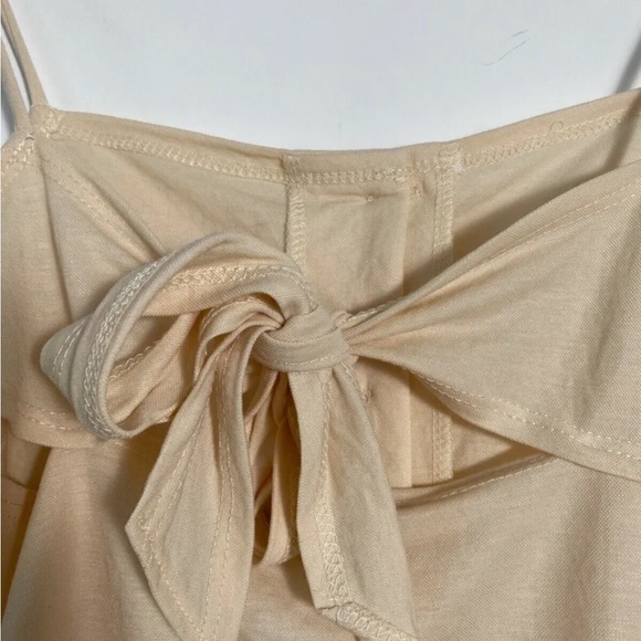 Topshop Button Cami Top Size 12 Beige Tie Back - Picture 4 of 4